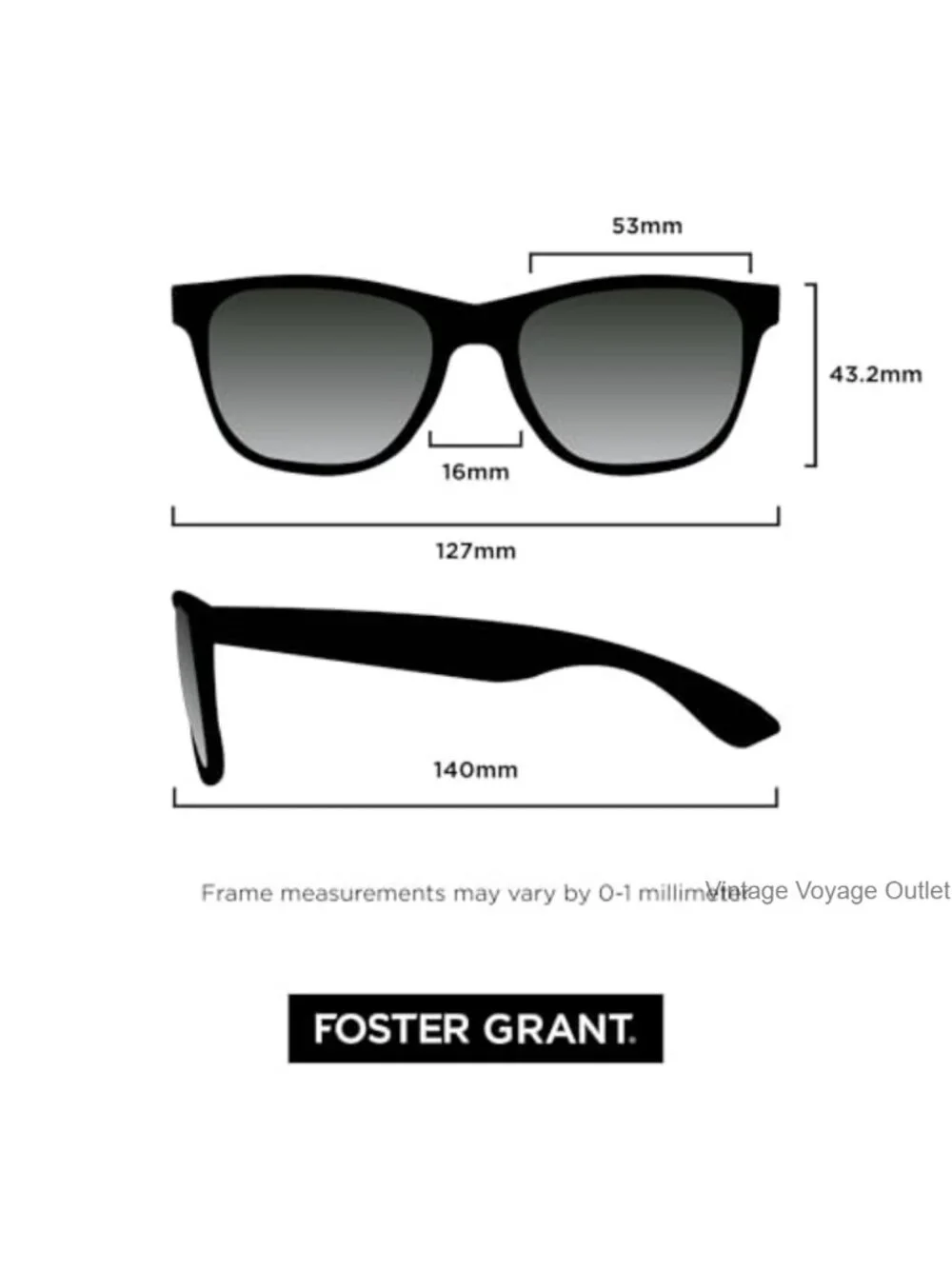 Foster Grant Men's Ramble Way Shape Sunglasses Black Smoke 52 mm